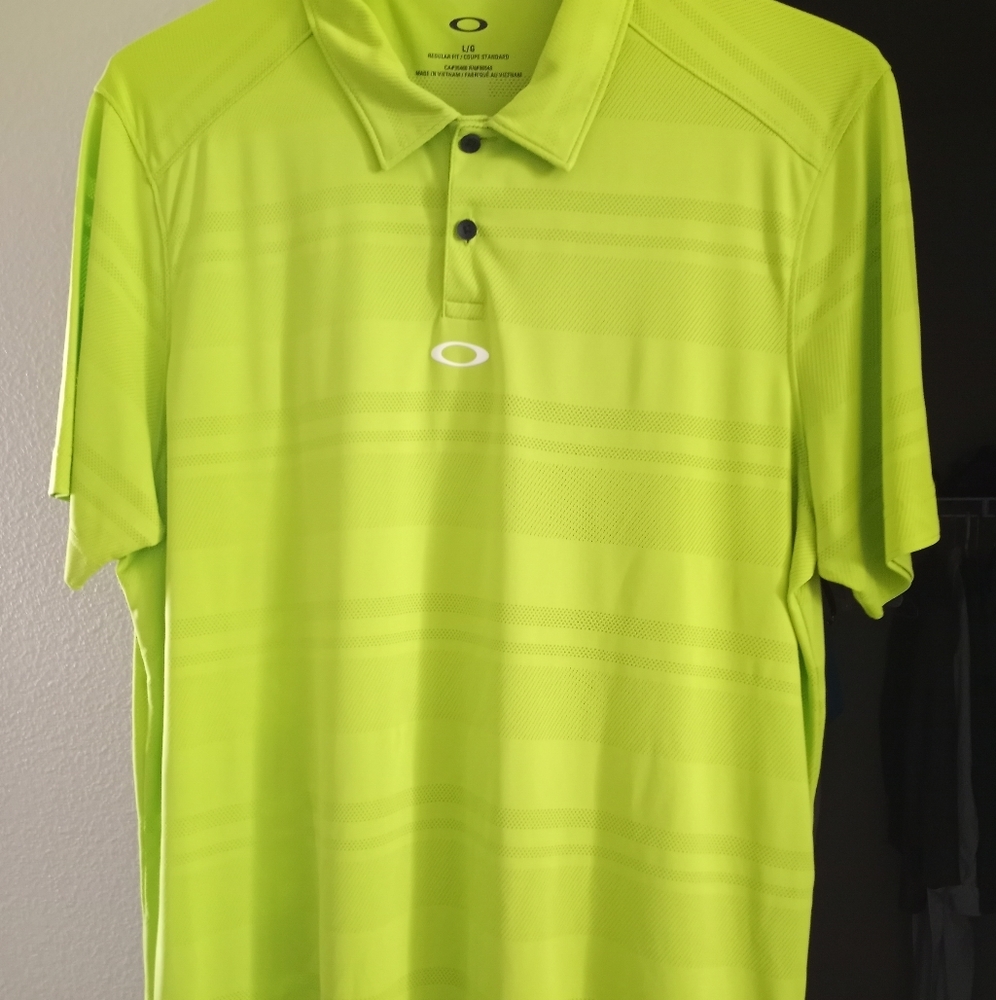 Oakley neon green polo